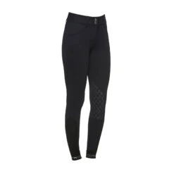 Cavalleria Toscana American Damen Reithose Mit Kniebesatz Mit Perforiertem Logo Tape Und Grip -Equestrian Dreams 331276 BL 3
