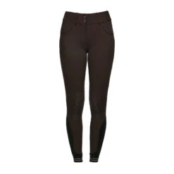 Cavalleria Toscana American Damen Reithose Mit Kniebesatz Mit Perforiertem Logo Tape Und Grip -Equestrian Dreams 331276 BR 2