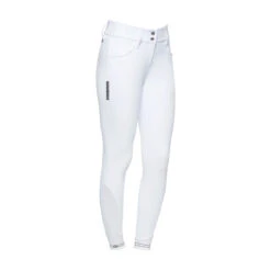 Cavalleria Toscana American Damen Reithose Mit Kniebesatz Mit Perforiertem Logo Tape Und Grip -Equestrian Dreams 331276 WH 3