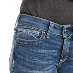 Ariat Real Stretch Icon Straight Jeans Für Damen -Equestrian Dreams 335371 DNB 3