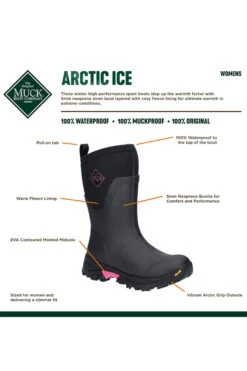 Muck Boot Ladies Arctic Ice AG Tall -Equestrian Dreams 335788 BL PI 8