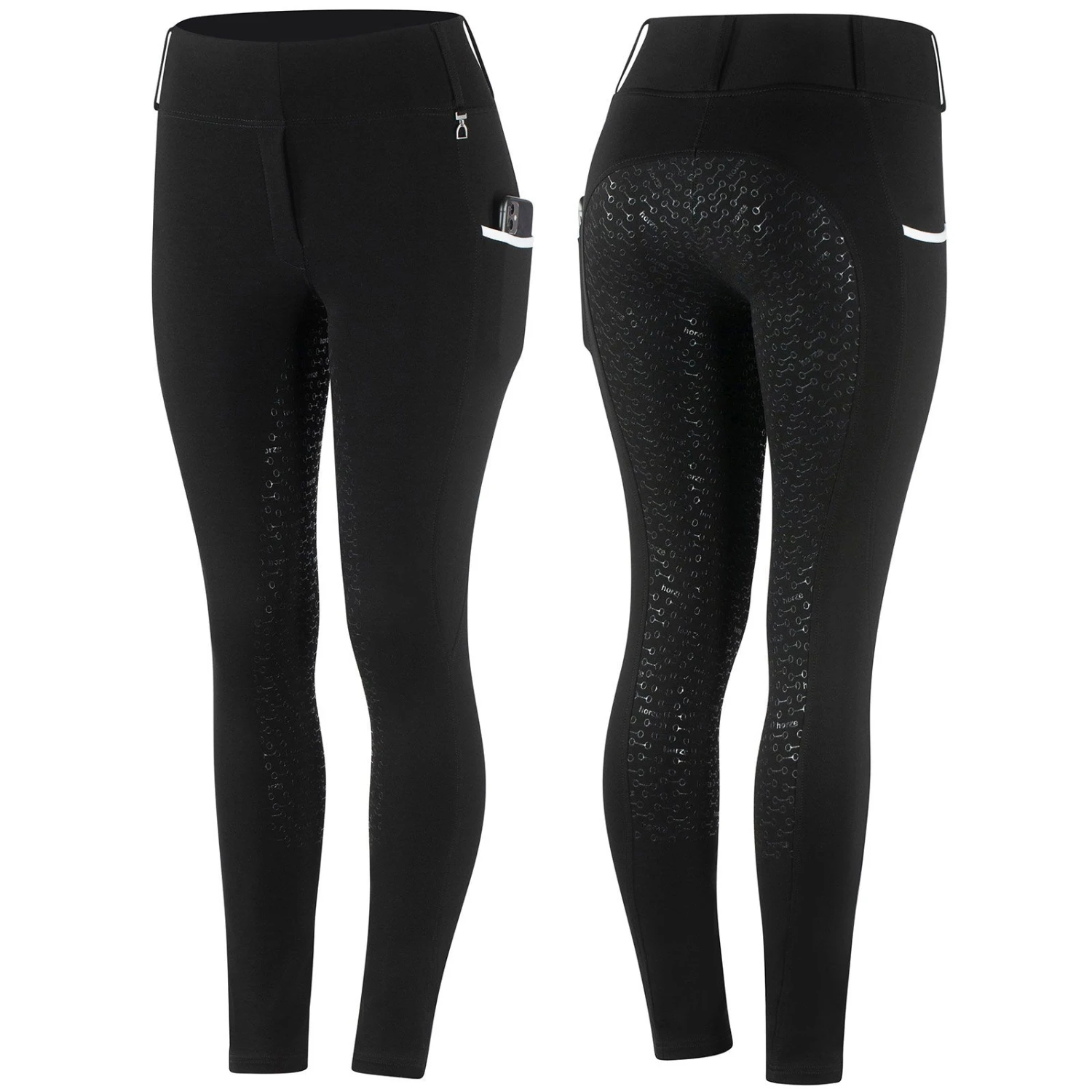 Horze Lucinda Damen Reitleggings Mit Vollbesatz Mit Hohem Bund 3 Horze Lucinda Damen Reitleggings Mit Vollbesatz Mit Hohem Bund