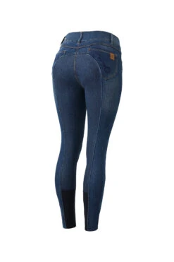 Horze Kaia Damen Reithose Aus Vollbesatz In Jeansoptik Mit Silikon Grip Und Hohem Bund -Equestrian Dreams 36656 565 01