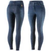Horze Kaia Damen Reithose Aus Vollbesatz In Jeansoptik Mit Silikon Grip Und Hohem Bund -Equestrian Dreams 36656 DB 1
