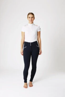 Horze Della Damen Kniebesatzreithose Mit Hohem Bund Und Kontrasteinfassung -Equestrian Dreams 36691 VDB 3