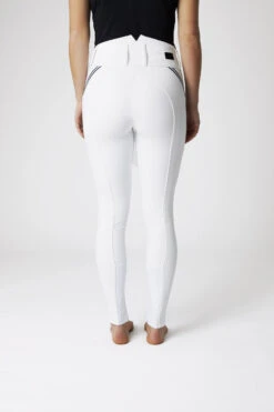 Horze Della Damen Kniebesatzreithose Mit Hohem Bund Und Kontrasteinfassung -Equestrian Dreams 36691 WH 4