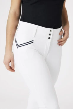 Horze Della Damen Kniebesatzreithose Mit Hohem Bund Und Kontrasteinfassung -Equestrian Dreams 36691 WH 5
